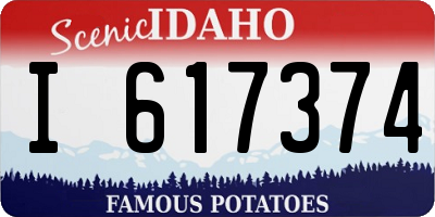 ID license plate I617374