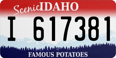ID license plate I617381