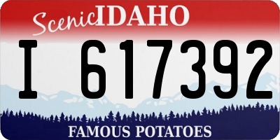 ID license plate I617392