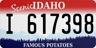 ID license plate I617398