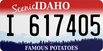ID license plate I617405