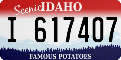 ID license plate I617407