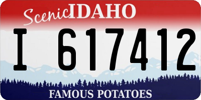 ID license plate I617412