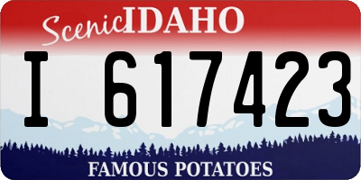ID license plate I617423