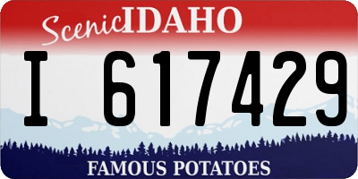 ID license plate I617429