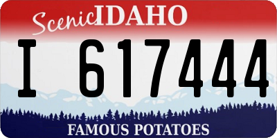 ID license plate I617444