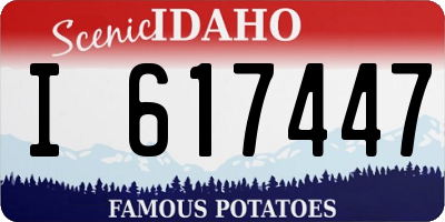 ID license plate I617447