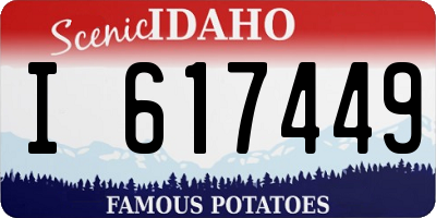 ID license plate I617449