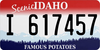 ID license plate I617457