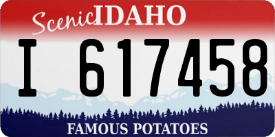 ID license plate I617458