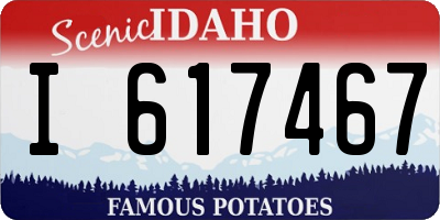 ID license plate I617467