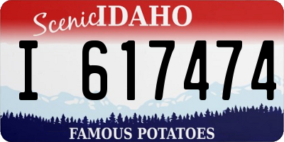 ID license plate I617474