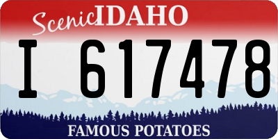 ID license plate I617478