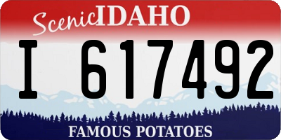 ID license plate I617492