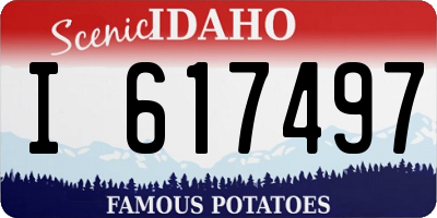 ID license plate I617497