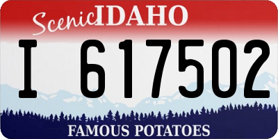 ID license plate I617502