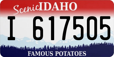 ID license plate I617505