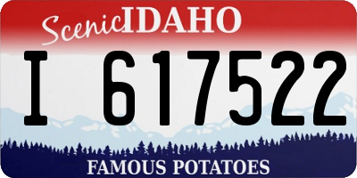 ID license plate I617522