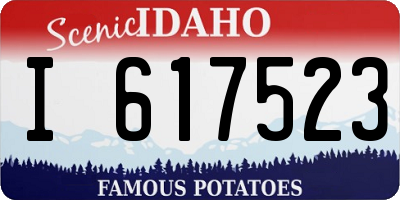 ID license plate I617523