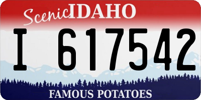 ID license plate I617542