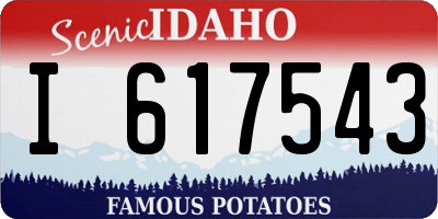 ID license plate I617543
