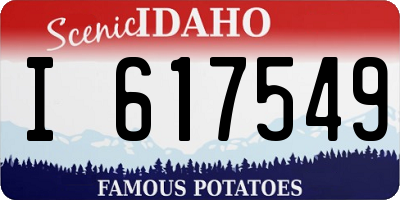 ID license plate I617549