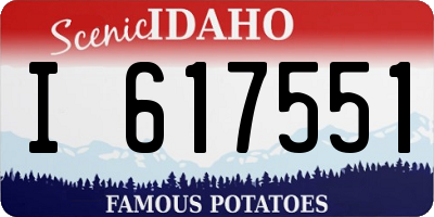 ID license plate I617551