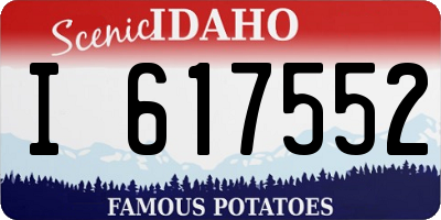 ID license plate I617552