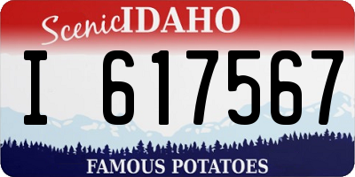 ID license plate I617567