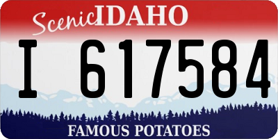 ID license plate I617584