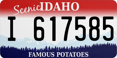 ID license plate I617585