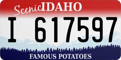 ID license plate I617597