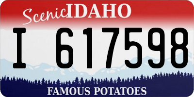 ID license plate I617598