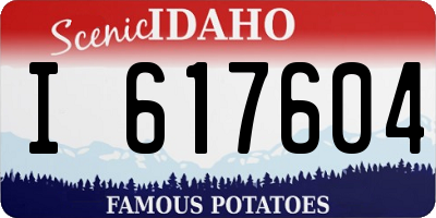 ID license plate I617604