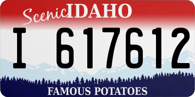 ID license plate I617612
