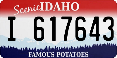 ID license plate I617643
