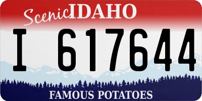 ID license plate I617644