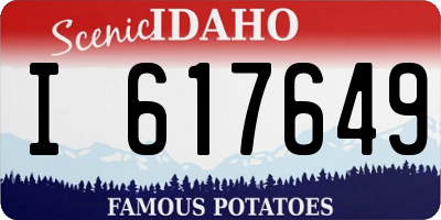 ID license plate I617649