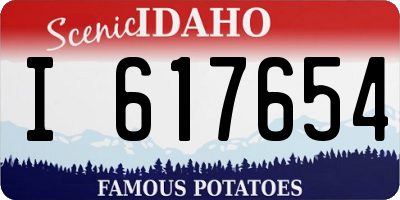 ID license plate I617654