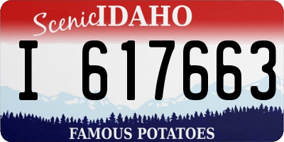 ID license plate I617663