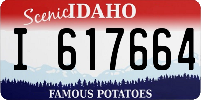 ID license plate I617664