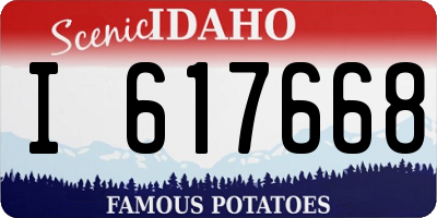 ID license plate I617668