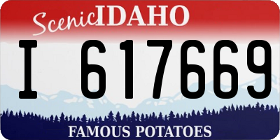 ID license plate I617669