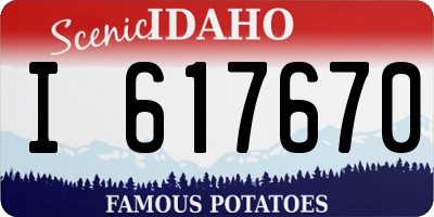 ID license plate I617670