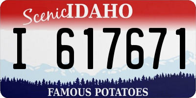 ID license plate I617671