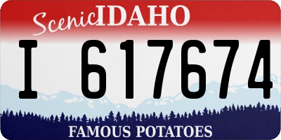 ID license plate I617674