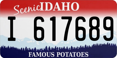ID license plate I617689