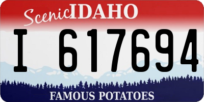ID license plate I617694