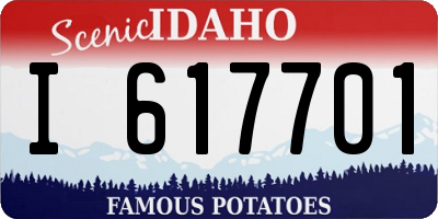 ID license plate I617701