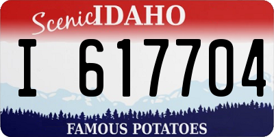 ID license plate I617704